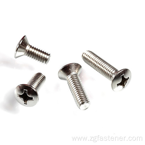 DIN966 cross recessed half countersunk screws m5 with plain end